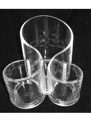 Asgens Large Wavy Acrylic Makeup Brush and Cosmetic Holder