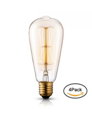 Asgens Edison Bulb ST64 120V 40Watt 2200K E26 Vintage Decorative Bulb Retro old fashioned Dimmable