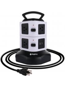 Power Strip Asgens 7-Outlet Surge Protector with 2 USB Charging Ports Station 10 Feet Heavy Duty Extension Cord Overload
