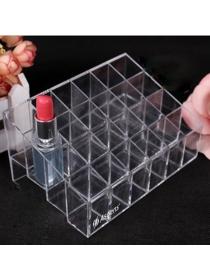 Asgens Clear Acrylic Trapezoid Lipstick Holder 24 Square Makeup Cosmetic Storage Display Stand Organizer