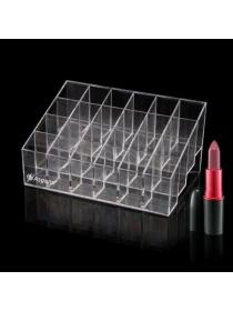 Asgens Clear Acrylic Trapezoid Lipstick Holder 24 Square Makeup Cosmetic Storage Display Stand Organizer
