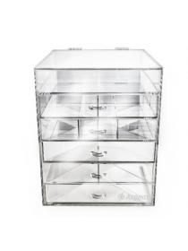 Asgens 5 Drawer Plus 1 Lid Acrylic Make Up Organizer Case