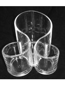 Asgens Large Wavy Acrylic Makeup Brush and Cosmetic Holder