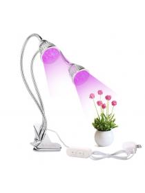 Dual Head LED Plant Grow Lights, Asgens 10W Desk Clip Lamp Lights with 360 Degree Flexible Gooseneck, Double on/off Swit