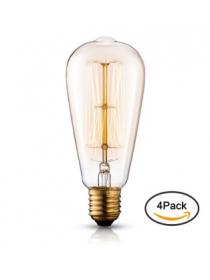 Asgens Edison Bulb ST64 120V 40Watt 2200K E26 Vintage Decorative Bulb Retro old fashioned Dimmable
