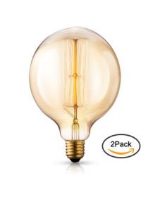 Asgens Edison Bulb G40/G125 120V 40Watt 2200K E26 Vintage Decorative Bulb Retro old fashioned Dimmable