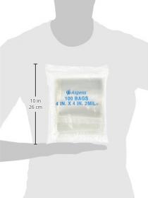 Asgens 100 CLEAR Reclosable Zipper Bag 2 mil.thick. 4