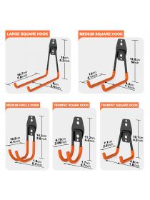 Asgens 8 Pieces Garage Storage Utility Double Hooks, Multi-size Heavy Duty Steel Garage Storage Utility U Hooks L Hooks 