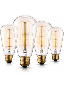 Asgens 4X ST64 Edison Filament Bulb E27 25W - Wootly Vintage - Squirrel Cage Filament - Retro old...